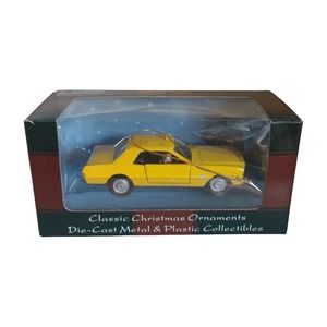 Vintage 2000 Maisto 1964 1/2 Ford Mustang Coupe Christmas Ornament Yellow